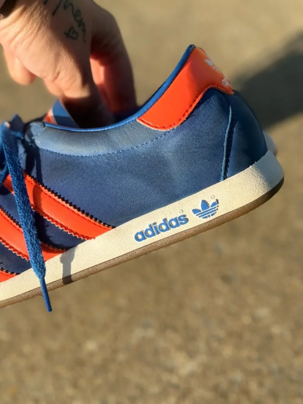 Adidas The Sneeker G14507 Mens 8.5 Blue Orange Leather Retro Terrace Y2K 4023
